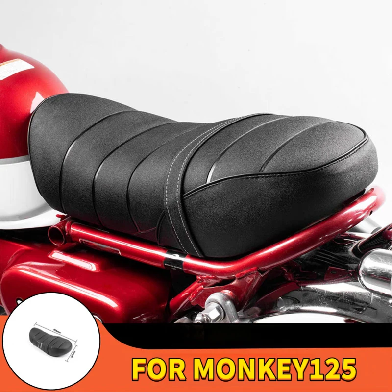 For HONDA MONKEY 125 MONKEY125 Single Seat Motorcycle Accessories Front Rear  black frosted  Leather Pillow Seat Cushion