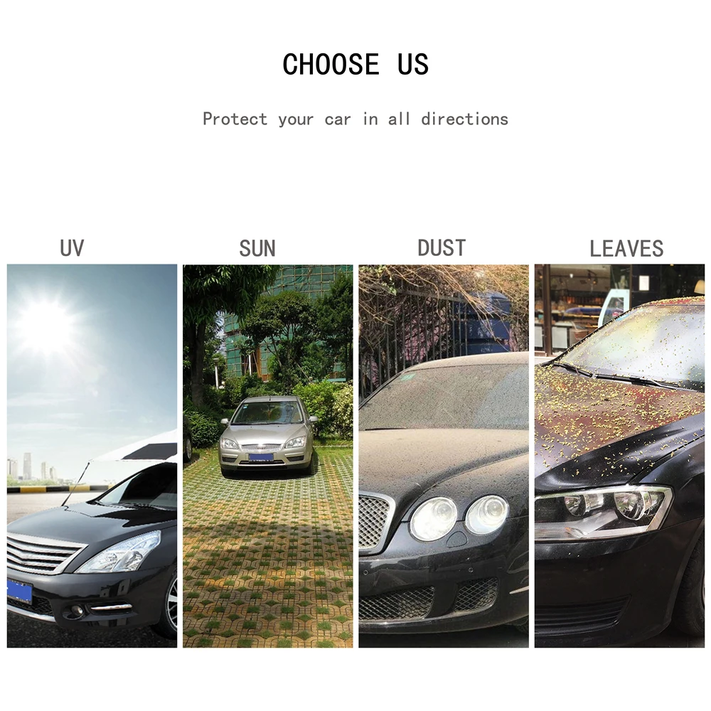 Universelle Autoabdeckung, wasserdicht, UV-Schutz, kratzfest, staubdicht, für Limousinen und SUVs, verschiedene Größen – Detail 4