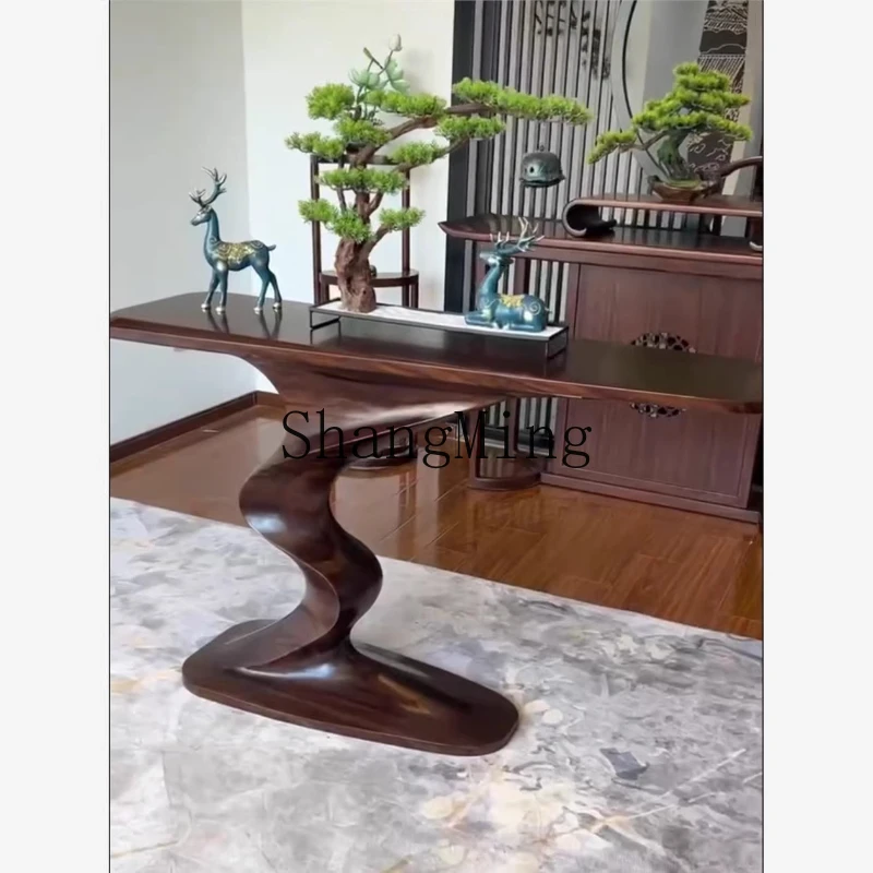 

ZYH new Chinese entrance table Chinese solid wood simple table special-shaped entrance cabinet furniture