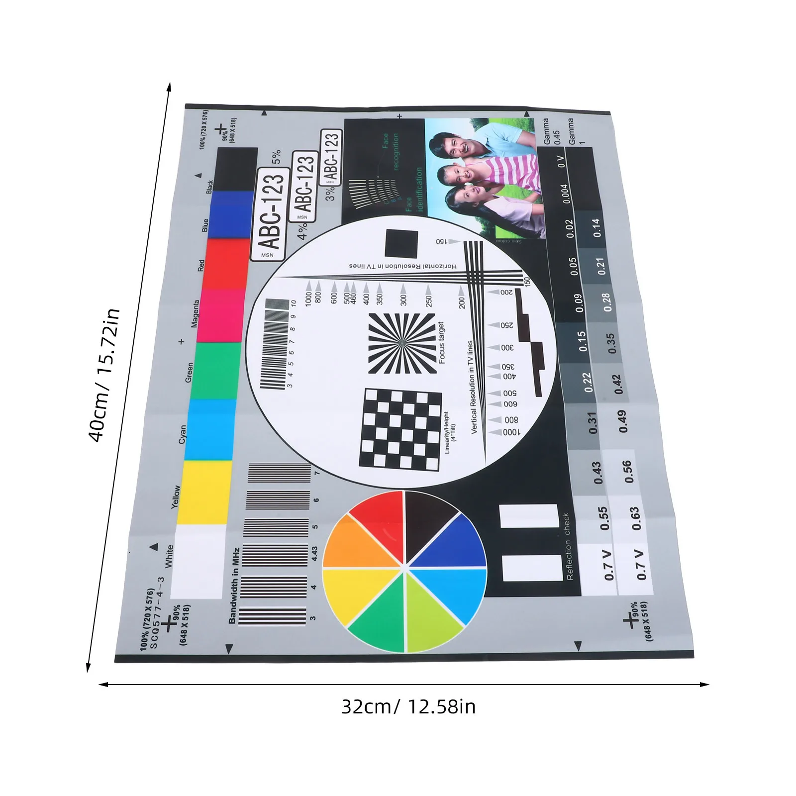 Camera Focus Testing Tool High-Resolution Lens Calibration Chart For Cctv Installation Color Accuracy Checker Image Test Card