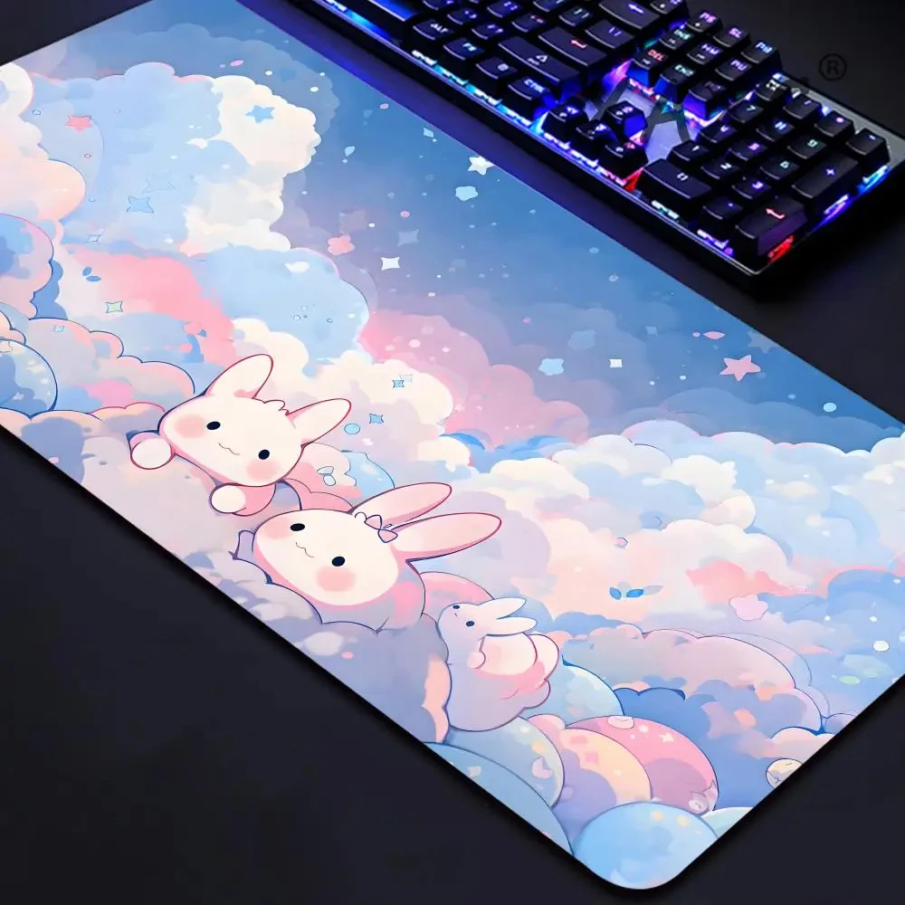 Large 120x60 mouse pad rubber mouse pad cute green plant lock edge computer mouse pad game player HD print desk mat keyboard pad