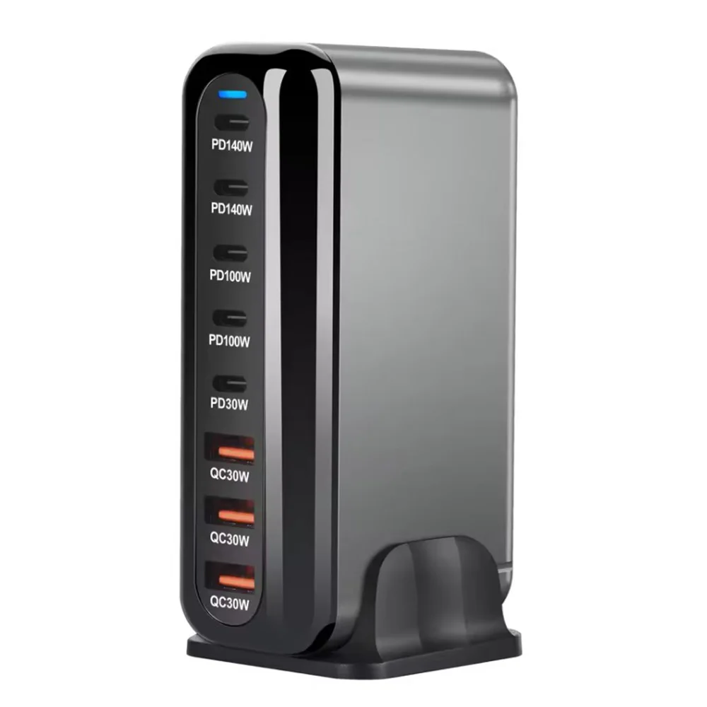 Hot 8-port 600W GaN Fast Charger USB Type C 5C3A PD Fast Charging Station PD3.1 Adapter for Phones and Tablets Dropshipping