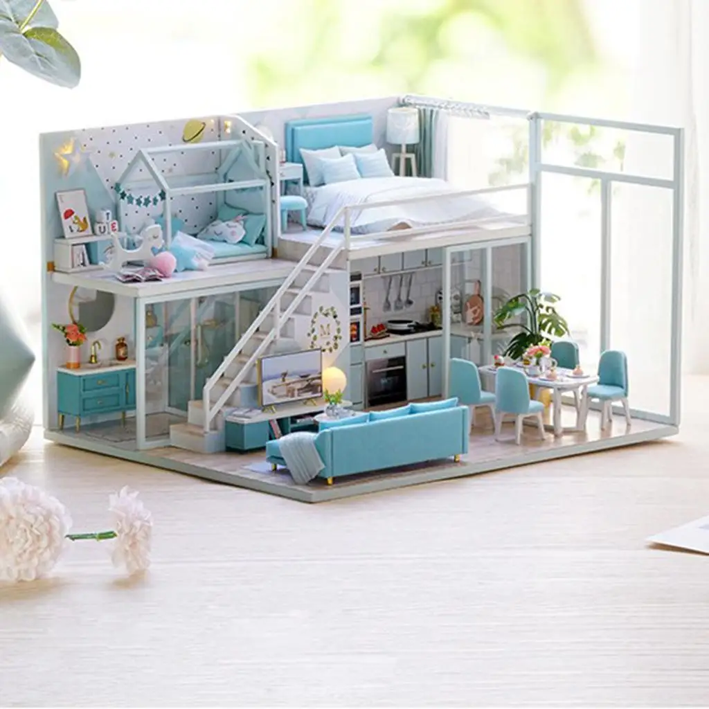 1:24 Schaal Poppenhuis Miniatuur Diy Kit Creatieve Kamer Accessoires Perfect Diy Cadeau Voor, Liefhebbers En Gezinnen