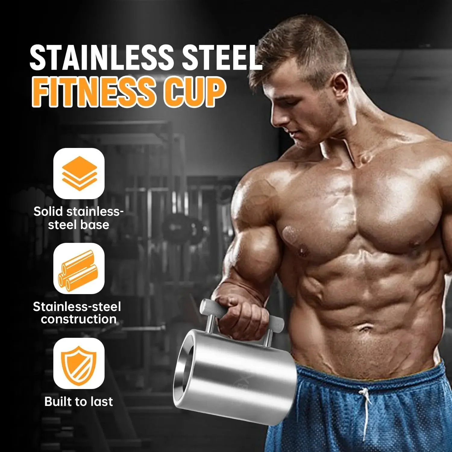 14KG Heavy Mug Stainless Steel Weighted Mug–Heavy Dumbbell Cup,Funny Coffee Mug Challenge,For Workout Lovers Strength Training F