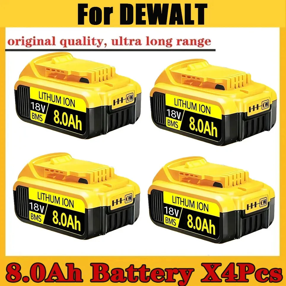 Batterie d'origine pour outil électrique DEWALT 20V/18V DCB606 DCB609 DCB182 DCB205 DCB206 DCB209, batterie 18V 8.0AH.
