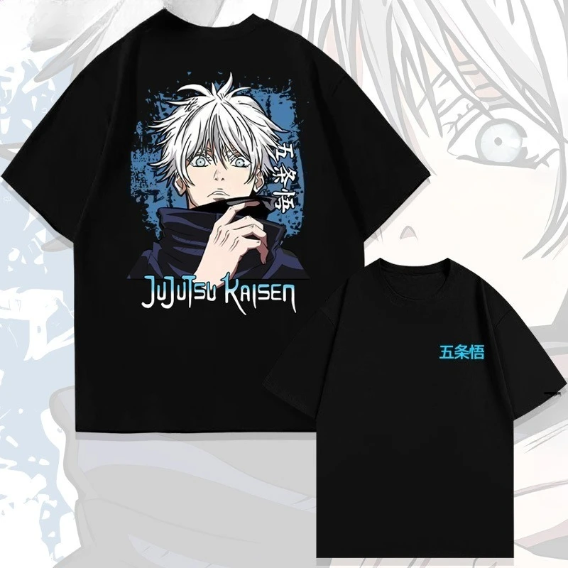 

Pure Cotton Japanese Anime Hits Giant Five Wu Chao Short-sleeved T-shirt Men's and Women's Summer Tide Loose Clothes