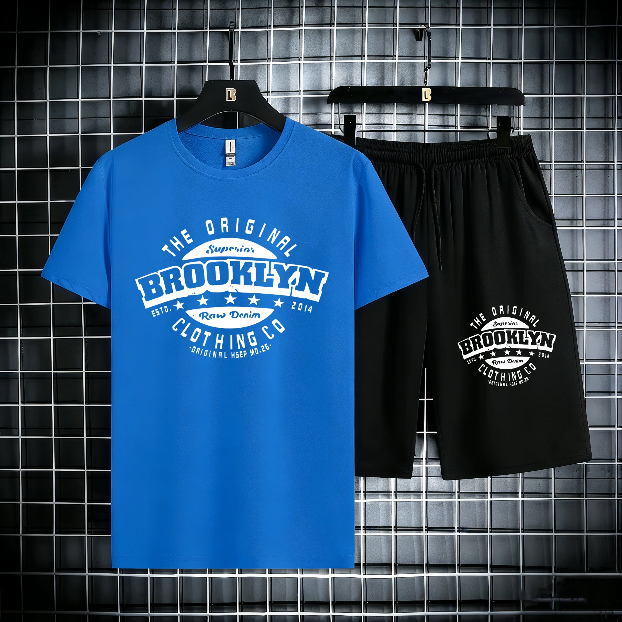 

The Original Brooklyn Clothing Co Design Mens Summer Cotton Trendy T Shirt Suit Stretch Casual Shorts Office Beach Streetwear