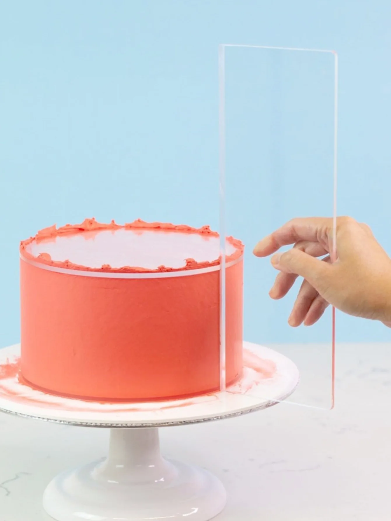 

Clear Acrylic Cake Icing Scraper - Multi-Angle Frosting Smoother, Cake Leveler and Side Decorating Tool for Baking and Pastry