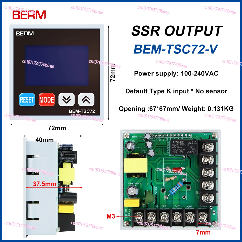 Multifunctional LCD Temperature Controller BEM-TSC72 High Power  Switching Timer Count WSJ700
