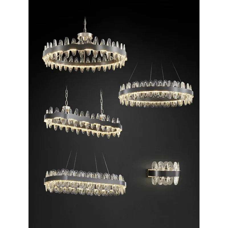 الثريا ما بعد الحداثة مصابيح LED مستديرة فاخرة الذهب/الأسود بريق كريستال جو مصباح السقف تركيبات إضاءة المنزل لغرفة المعيشة