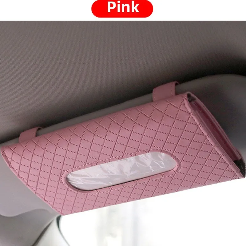 Caja de almacenamiento de pañuelos de cuero para coche, bolsa de pañuelos para sombrilla de coche, caja de bombeo de pañuelos para coche, suministros para interiores de coche