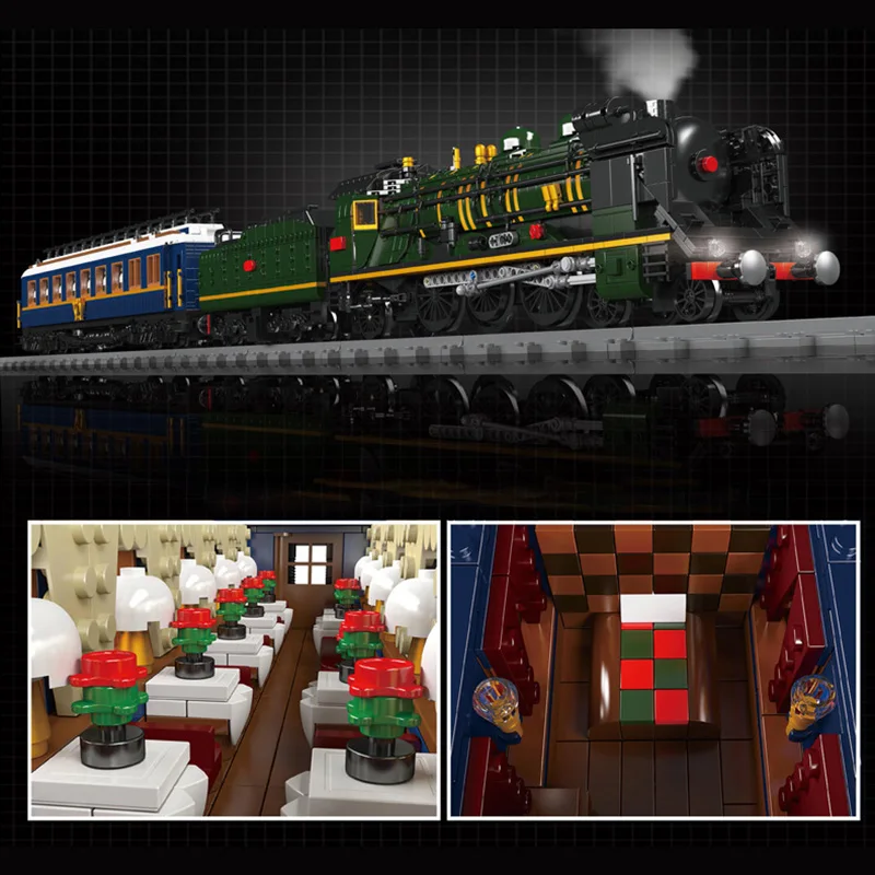 Orient Express French Railways SNCF 231 Steam Locomotive Train Model Blocks MOC 12025 Transport Buliding Bricks Toy Gift Kids