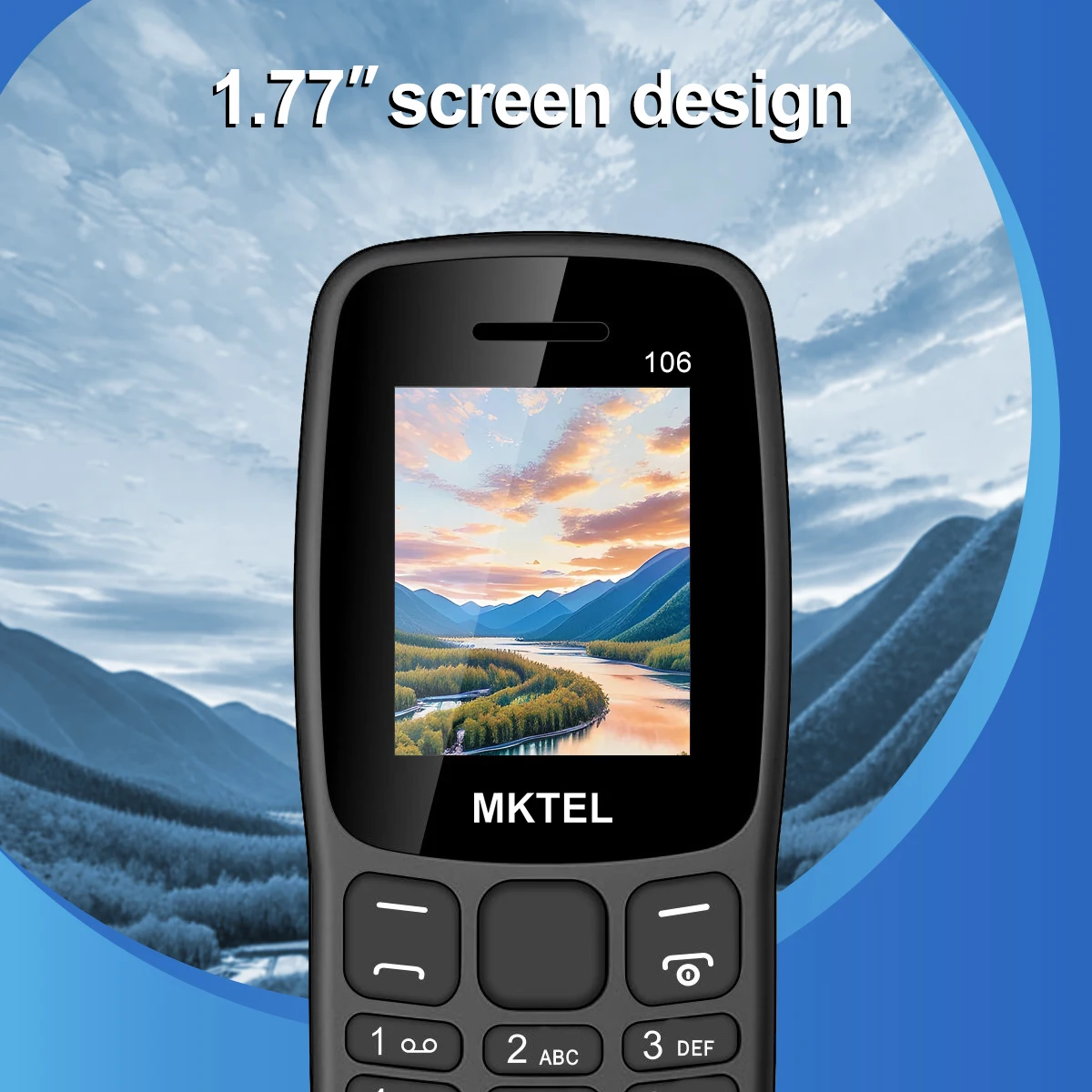 MKTEL 106 Feature Phone 1.77''Display Dual card dual standby 800mAh Battery MP3 MP4 FM Radio bluetooh