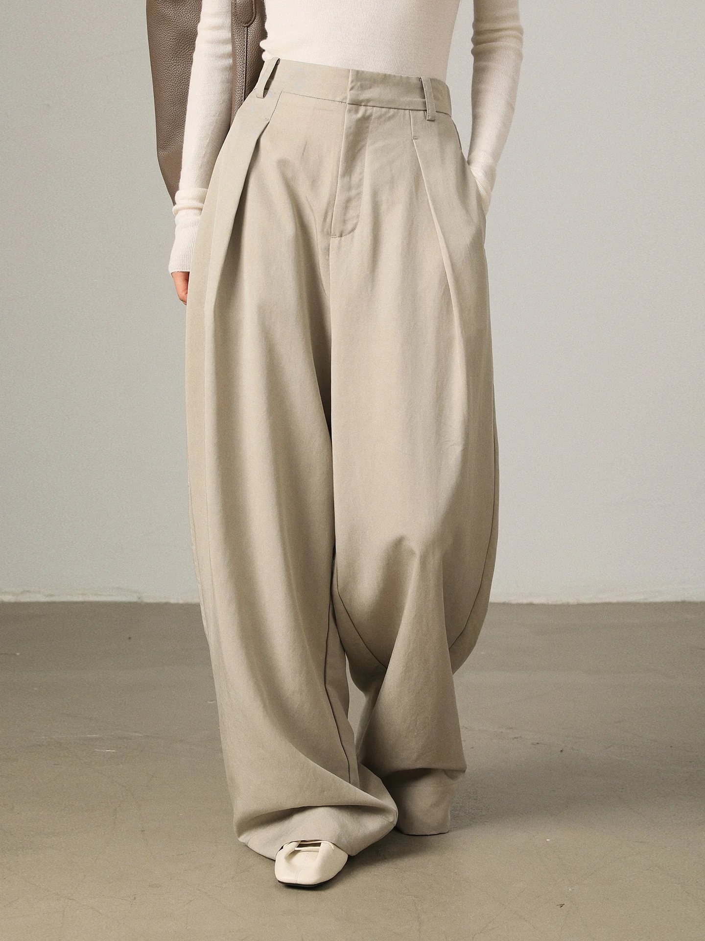 

VIMORE Wide Leg Pants Women's Casual Loose Lazy Sle Straight Cut Simple Drapey High-End Feel Suit Pants Autumn Season