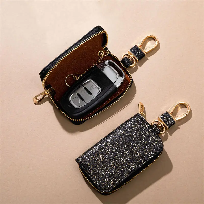 Shiny Pu Key Bag Zi…