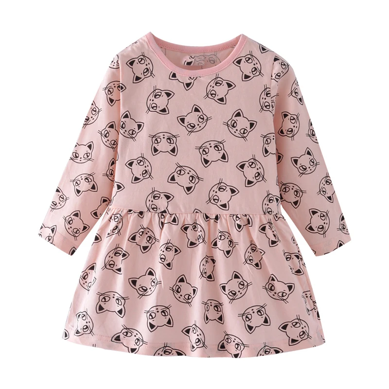 Little maven 2024 Baby Girls Spring and Autumn Clothes Long Sleeves Dress Cotton Pretty and Comfort for Kids 2-7year