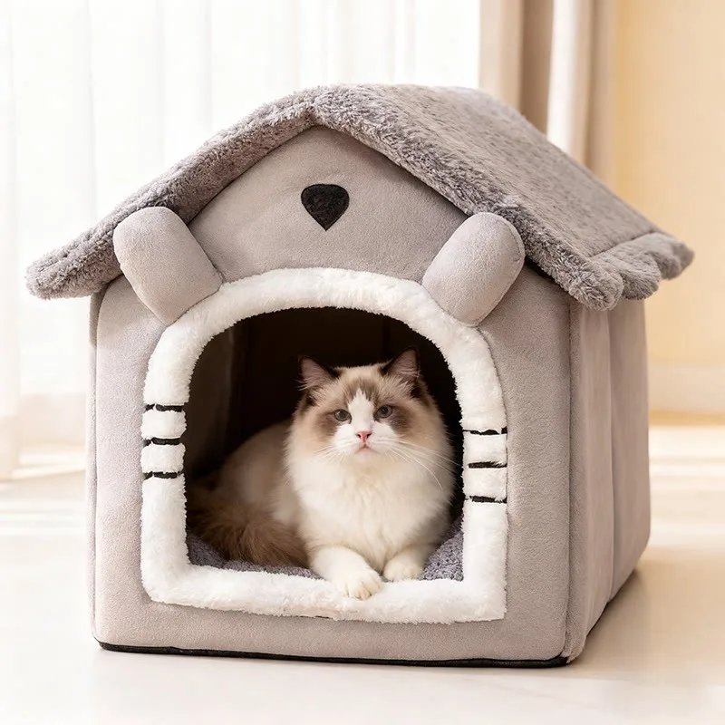 Cat nest universal in all seasons Closed cat house Villa cat house Removable and washable dog kennel Keep warm in winter