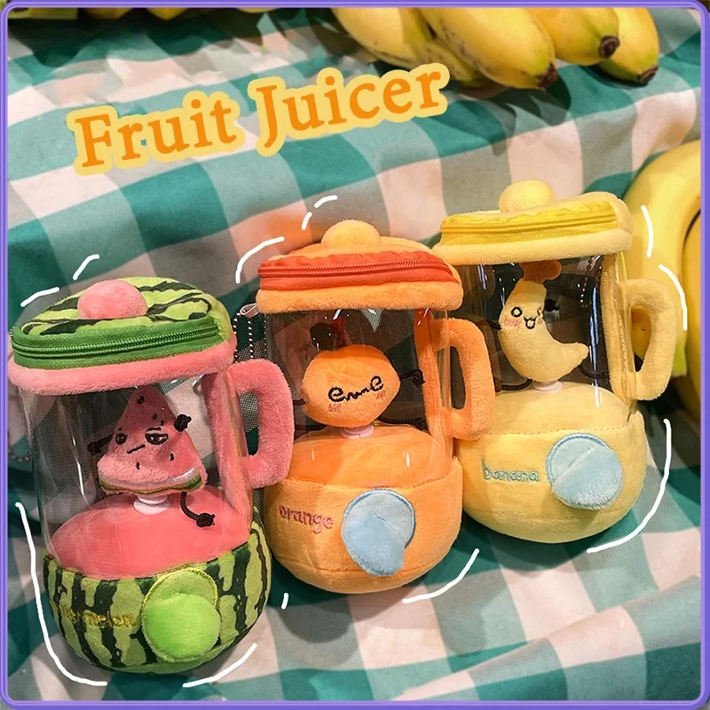 

Fun Drawstring Rotating Plush Toys Fruit Juicer Watermelon Banana Orange Play House Interactive Toy for Kids Baby Birthday Gifts