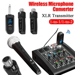 Wireless Microphone Converter XLR or 6.5 Transmitter and Receiver Microphone Wireless System for Dynamic Mic Electric Guitar Bas