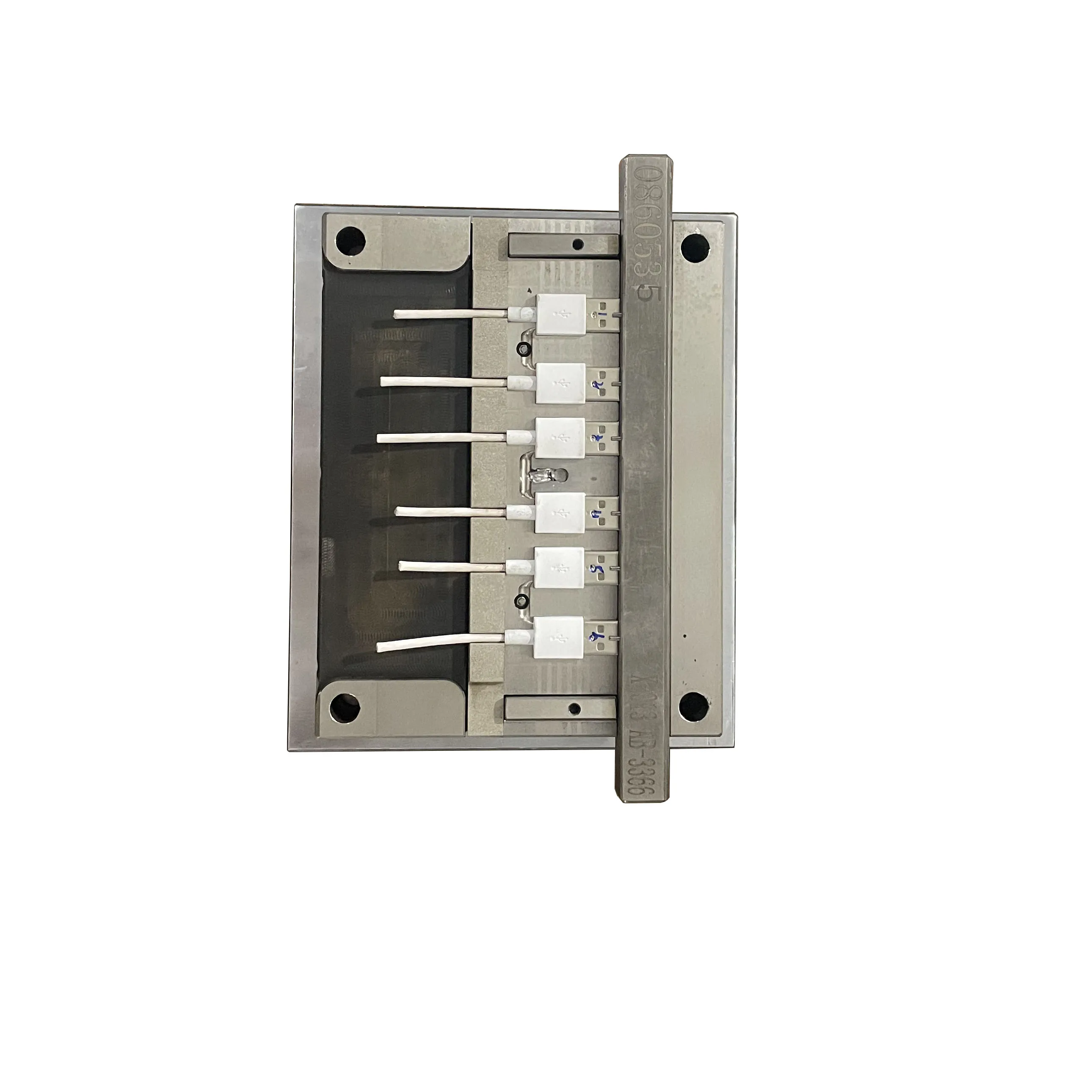 

Reliable Male USB Type-A Data Cable Tooling Connector Plug Outer Mold Plastic Injection Mould With 6 Caivites