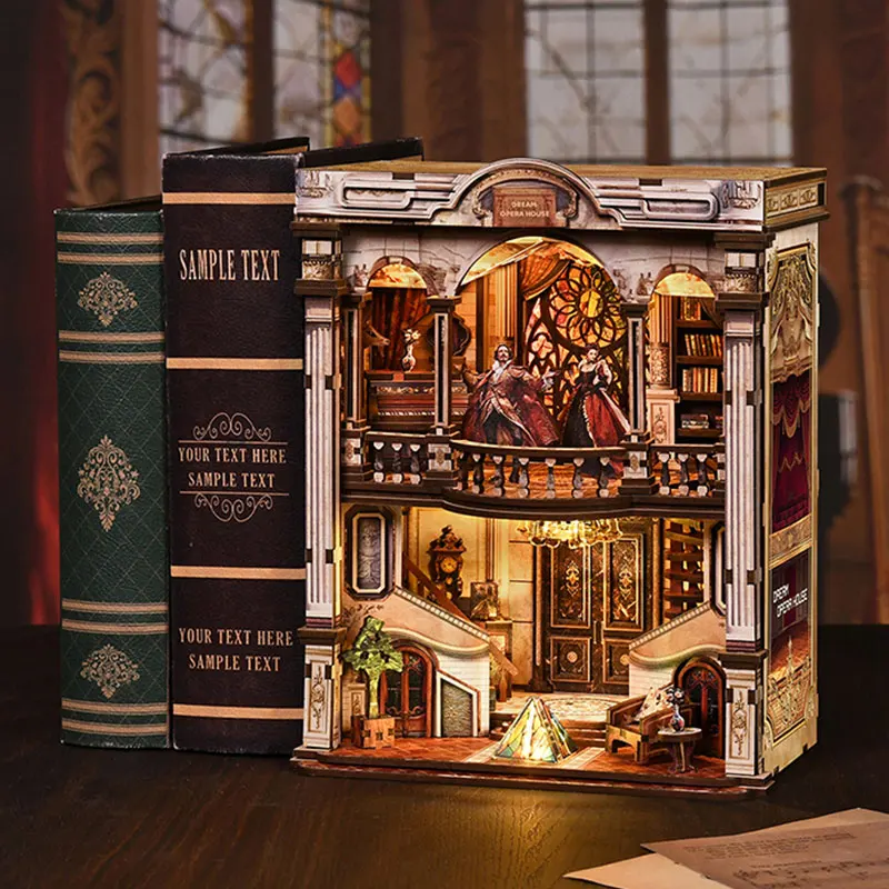 

3D Dream Theater Wooden Dollhouse Miniature House Fossil Museum with Furniture & LED, DIY Assemble Model Adults Birthday Gift