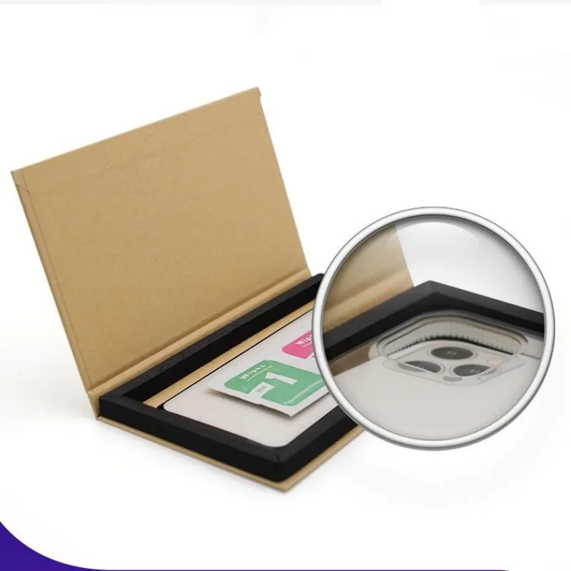 10pcs Hard Paper Cardboard Box For Phone Case Packing 6.7 inch Universal Blank Carton Tempered Film Packaging Box