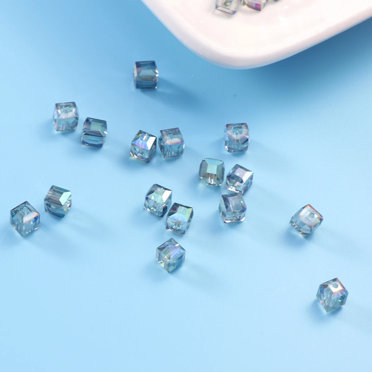 

50Pcs Crystal Bead Material 8Mm Well Polished Loose Beads for DIY Jewelry Making Craft Decoration Adult Children Use