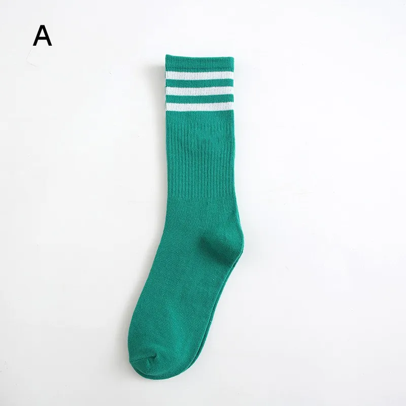 Tube Fashion New Sports High Socks Color Pure AD Clover calzini in cotone da uomo e da donna Wild Ins Socks calzini a righe