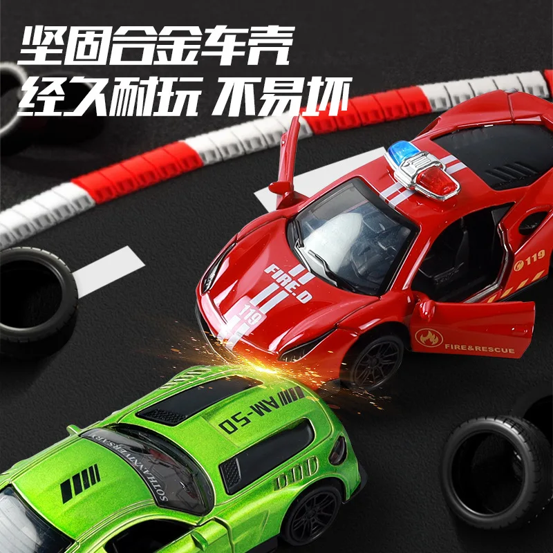 in stock Confezione regalo per auto in lega Giocattolo Simulazione Auto sportiva Auto da corsa Ingegneria Modello di auto Set regalo di compleanno per ragazzo