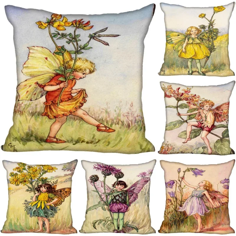 Secret Garden The Bird's-foot Trefoil Fairy Pillow Case For Home Decorative Pillows Cover Invisible Zippered PillowCases 0214