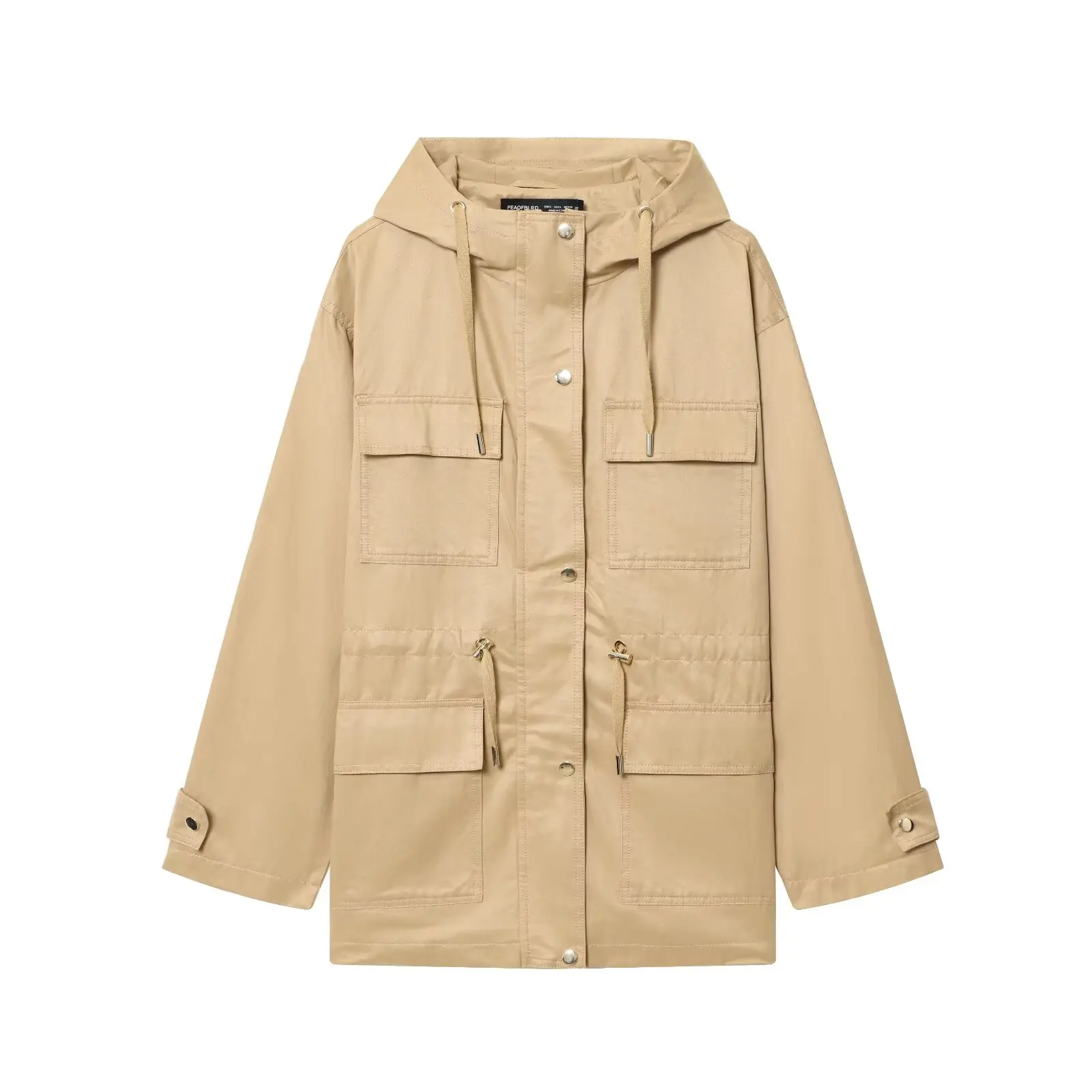 

2025 New Arrival: European & American Style Fall Fashion Trend Women's Oversized Casual Hooded Jacket with Multiple Pockets