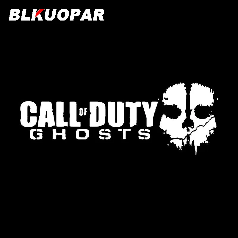 BLKUOPAR Call of Duty 10 Ghosts FPS Game Logo Hot Fashion Video Game Car Stickers Skull Graphics Decal Windows Trunk Car Goods