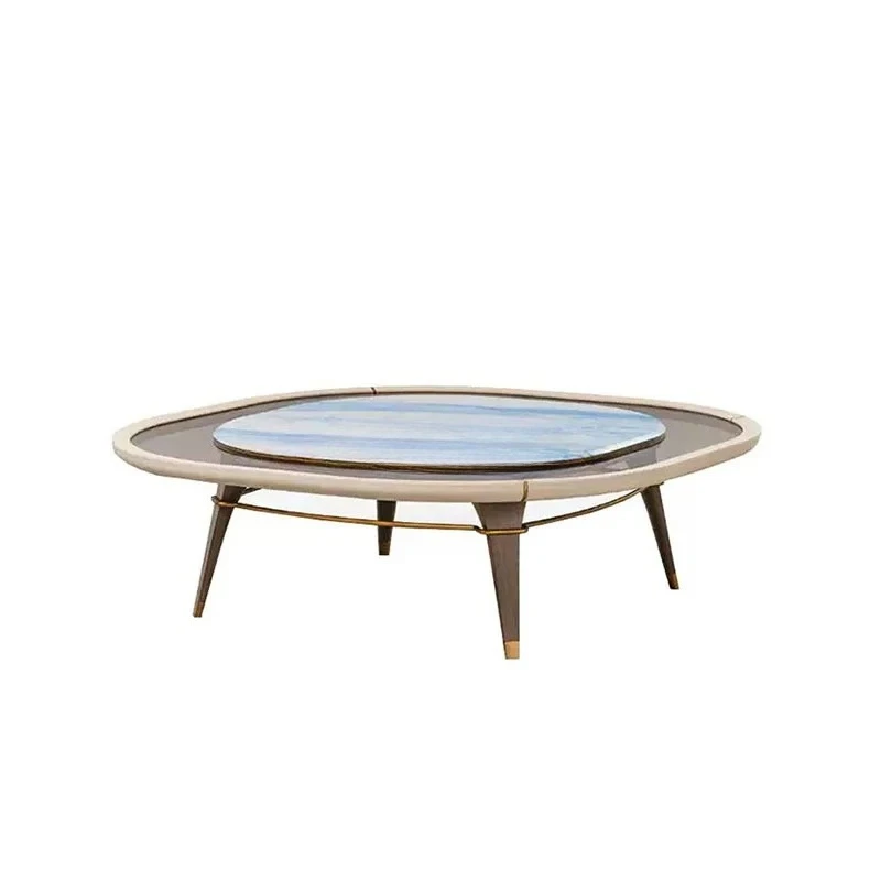 

Italian coffee table high-end art marble coffee table modern light luxury