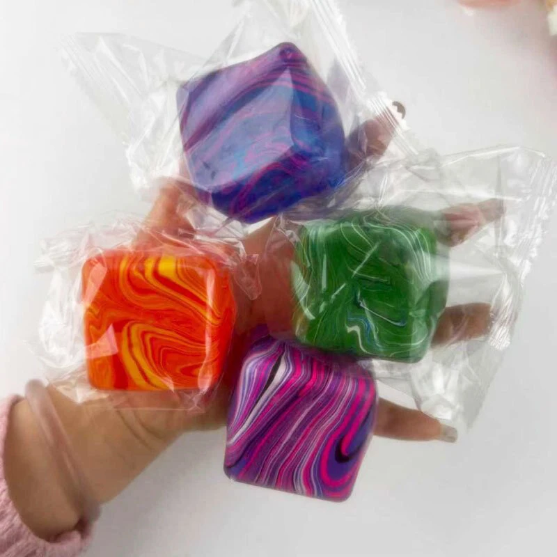 Needoh Marble Swirl Nice Sensory Cube Maltose Sensory Squishy Toy Slow Rising Anxiety Relief Hand Exercise Ball for Adults Gift