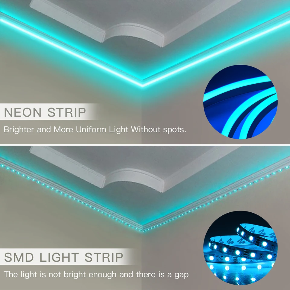 Zigbee Tuya Smart RGB LED Neon Strip USB 5V Flexible Ribbon Tape Waterproof LED Lights for Room Decoration Fita LED RGB Need HUB