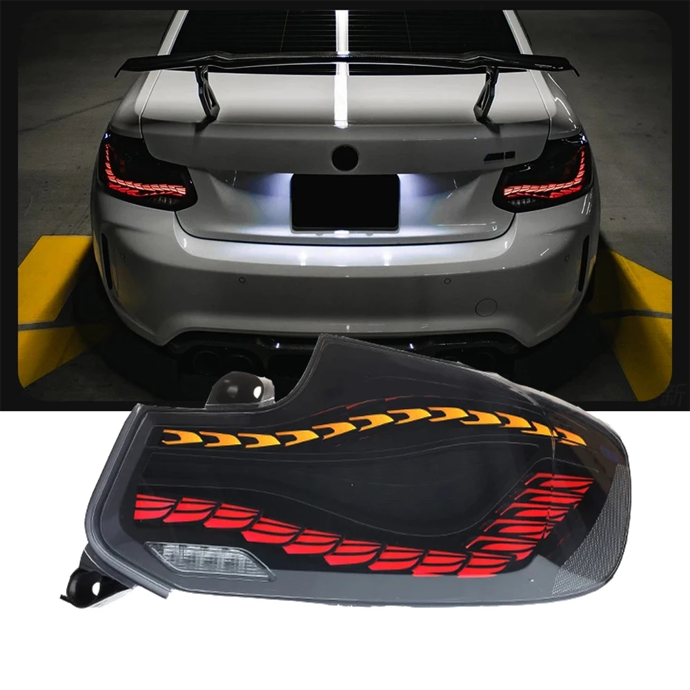 

For BMW 2 Series LED Tail Light Assembly 2014-2022 220i 225i F44 F45 F46 F87 Modified Dragon Scale Running Tail Lights