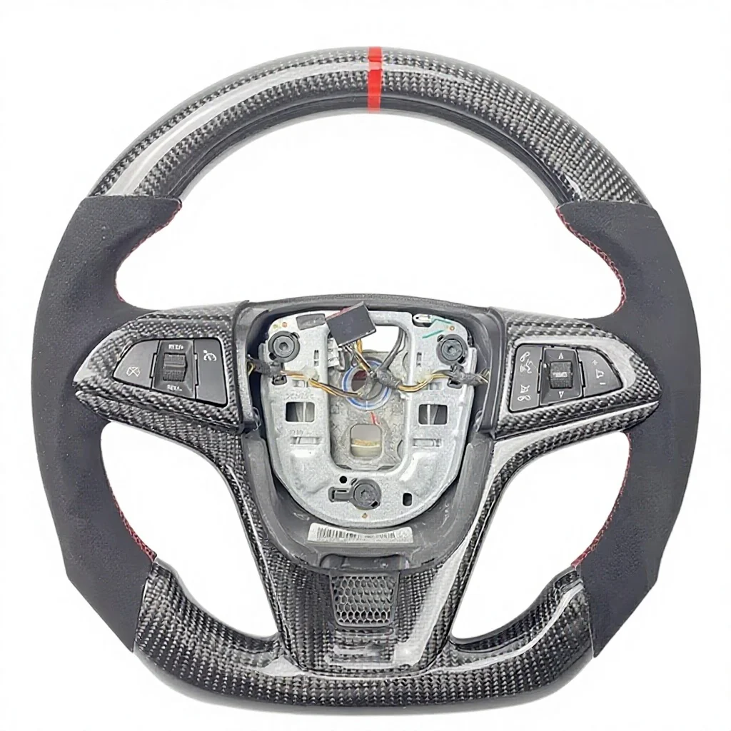 

Customized Auto Interior for Chevrolet CAMARO 2012-2015 Carbon Fiber Steering Wheel Accept Custom LED Light Sets Without airbags