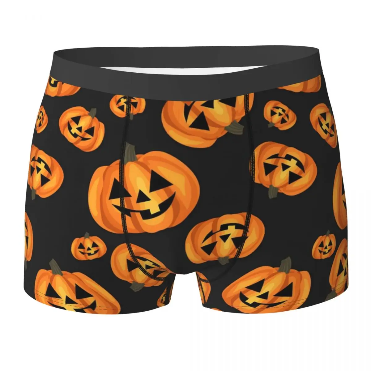 Happy Pumpkin Face Underwear Halloween Soft Underpants Print Shorts Briefs 3D Pouch Male Oversize Boxershorts