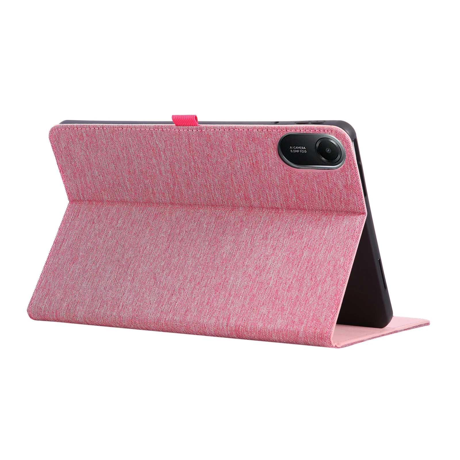 For Xiaomi Redmi Pad 2 11 Case with Stand Card Holder Cloth Texture Leather Tablet Cover - Pink