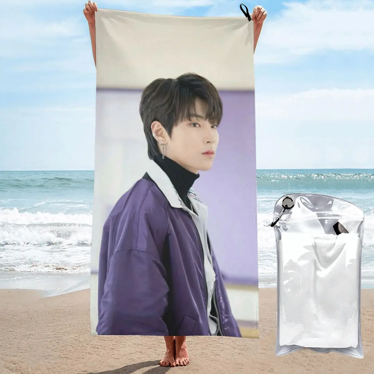 Hwang In Yeop Beach Towel Poncho Bathing Towels Cover-ups Quick Dry Sand Free Yoga Spa Gym Pool