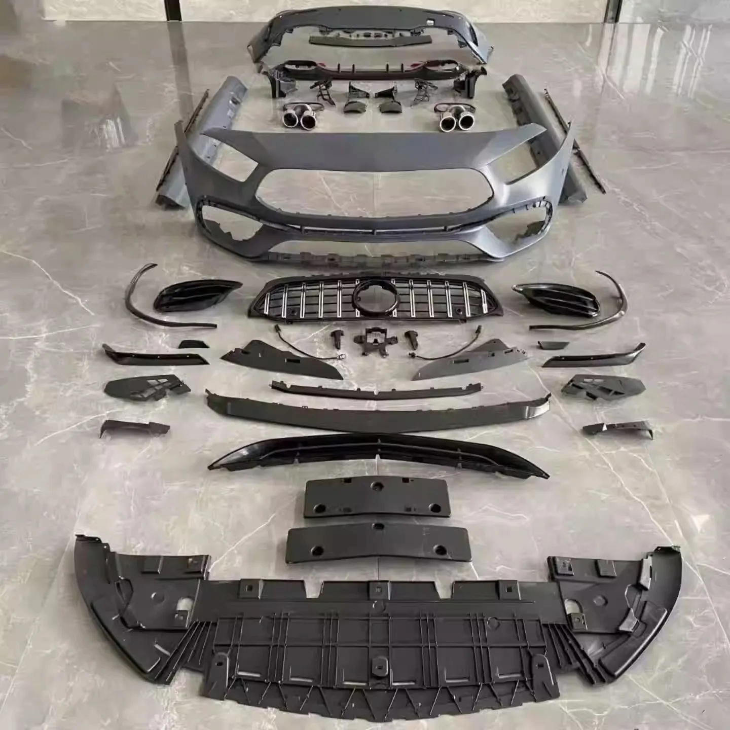 

Body kit for Mercedes Benz A-Class A180 A200L 19-24 modified W177 A45S Front bumper Rear bumper Side skirt Hood Car Accessories