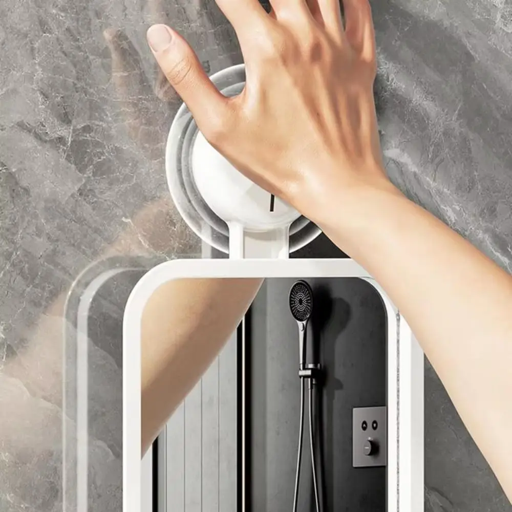 Anti nevoeiro ventosa espelhos de chuveiro resistente forte sucção montado na parede espelhos imagem clara fácil instalar espelho de vaidade feminino