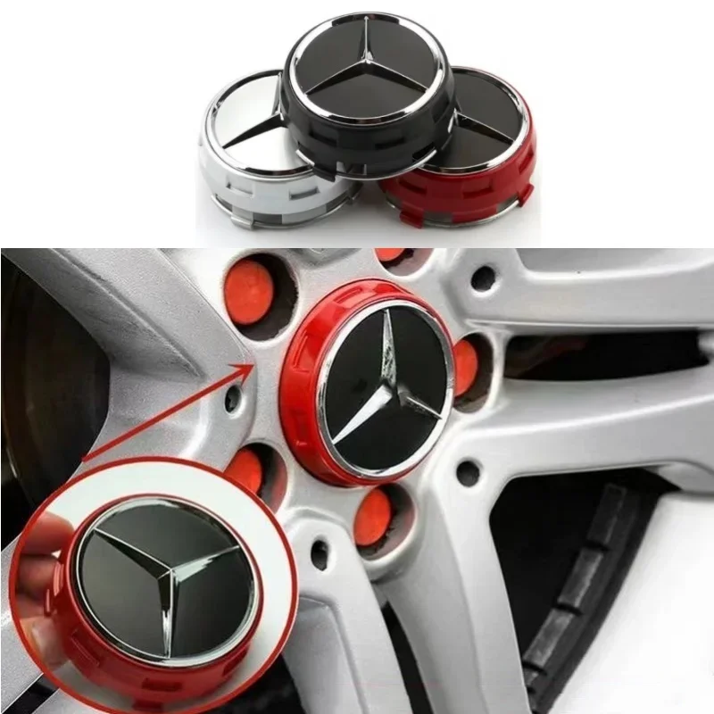 I 4 coprimozzo ruota da 75 mm sono adatti per il nuovo Mercedes-Benz A/B/C/E/S C200L W166 W163 W221 W246 W251 W253 GLC GLK CLA