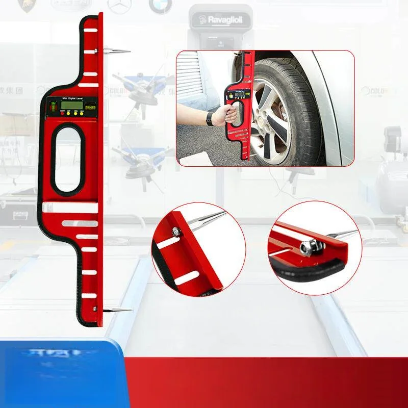 Four wheel alignment instrument with camber angle measuring device and high-precision magnetic electronic level