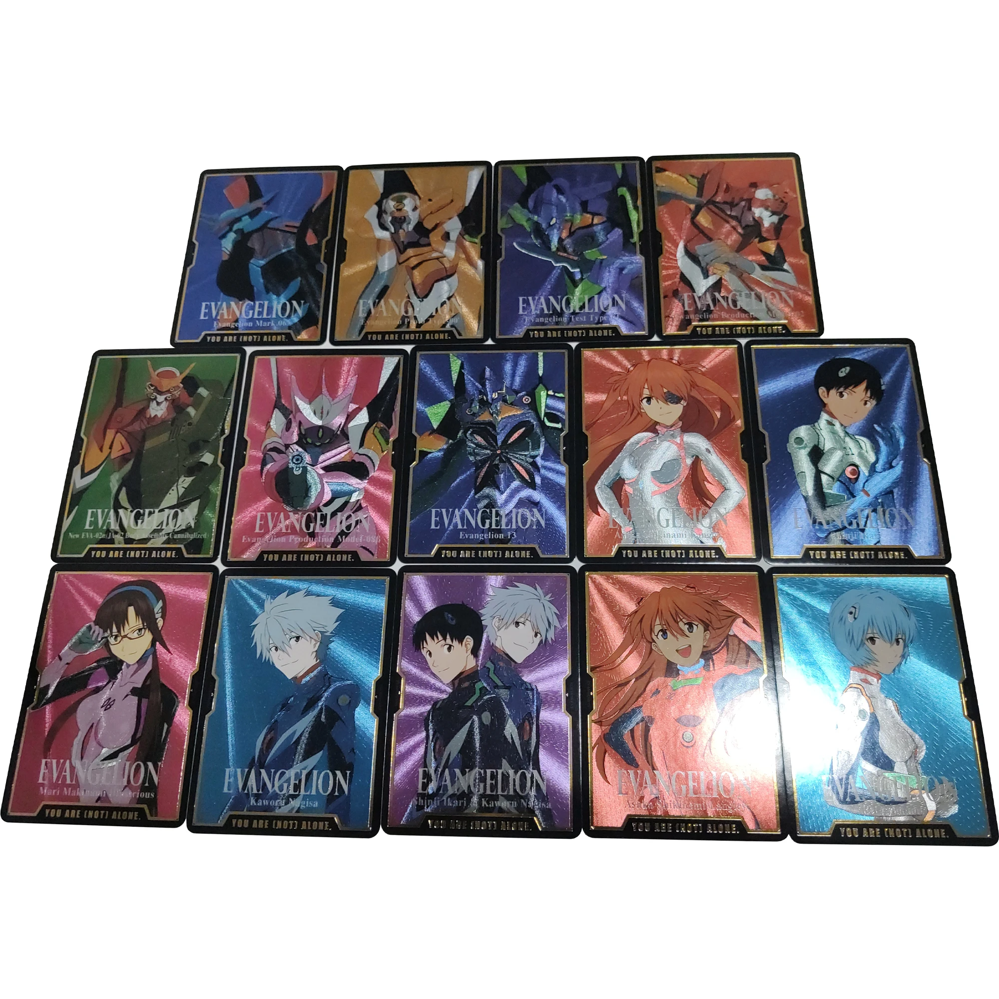 

14Pcs/se Anime Hot Stamping Texture Flash Card Asuka Ayanami Rei Ikari Shinji Classic Collection Cards Gift Toys