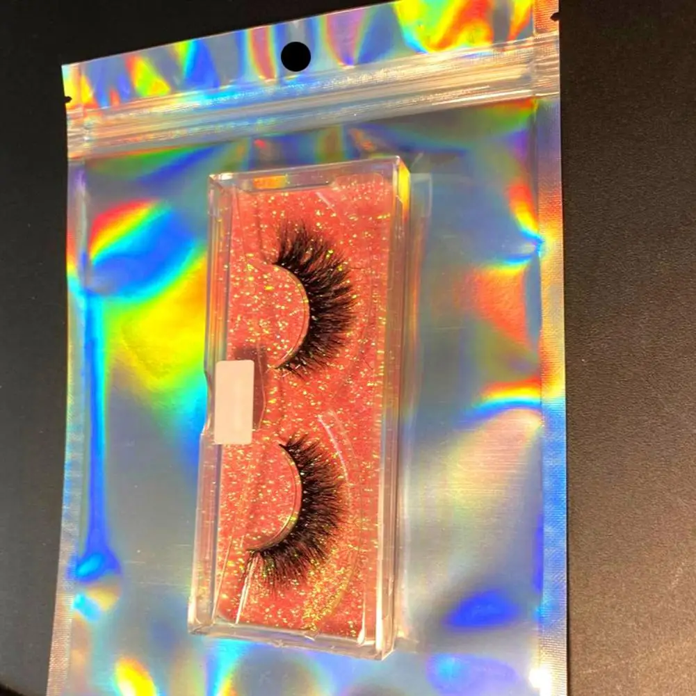 

100Pcs/Set Odor Proof Bags Resealable Anti-Moisture 3 Sizes Resealable Holographic Bags for Home