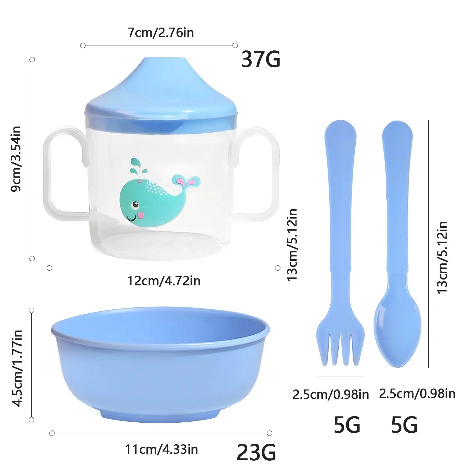 

4-Piece children's tableware set -specially designed forkindergarten babies and young students, featuring anti-slipfunction.gift