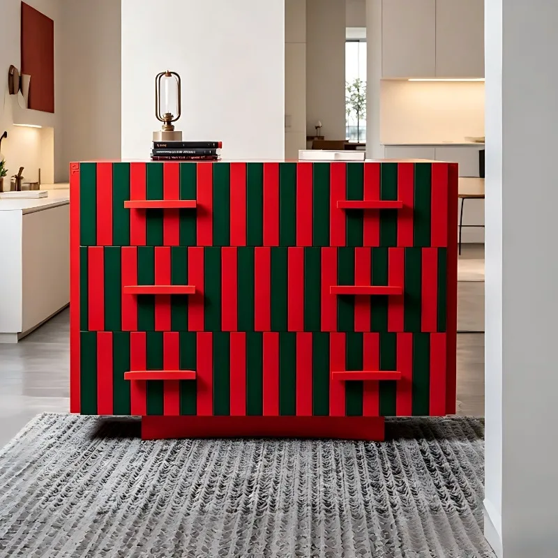 Italian minimalist painted side cabinet, household wall decorative cabinet