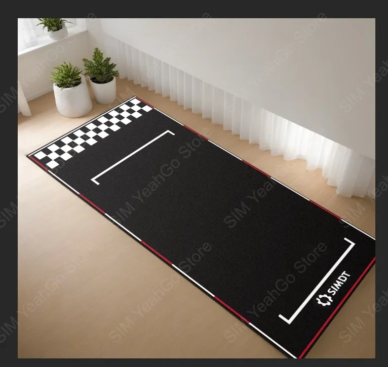 SIMDT Racing Game Carpet Racing Simulator Floor Mat Heavy-Duty Anti-Skid Design Machine Washable Blended Carpet for Gaming Seat