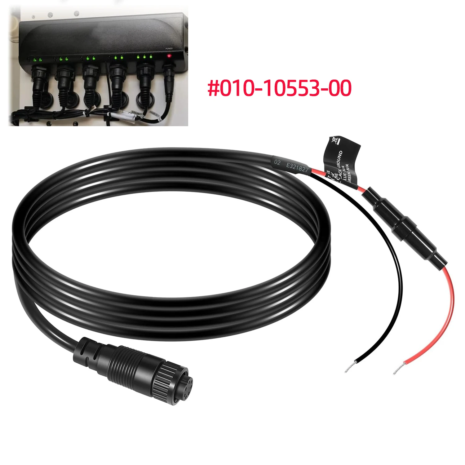 

010-10553-00 Marine Power Cable for Garmin GMS 10 Network Port Expander, OEM Replacement Power Cord with 7-Pin Power Connector